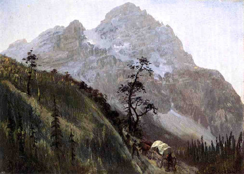  Albert Bierstadt Western Trail, the Rockies - Hand Painted Oil Painting