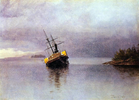  Albert Bierstadt Wreck of the 'Ancon' in Loring Bay, Alaska - Hand Painted Oil Painting