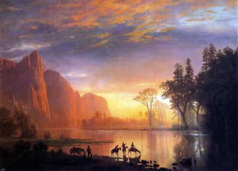  Albert Bierstadt Yosemite Valley Sunset - Hand Painted Oil Painting