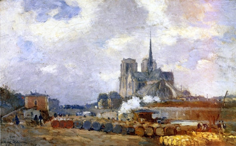 Albert Lebourg Notre Dame de Paris, View from the Quai de la Tournelle - Hand Painted Oil Painting