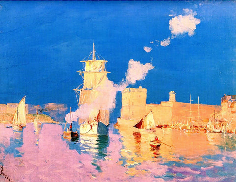  Alexandre-Denis Abel De Pujol Entering the Port of Marseilles - Hand Painted Oil Painting