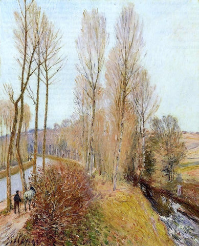  Alfred Sisley Path Along the Loing Canal - Hand Painted Oil Painting