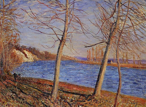  Alfred Sisley Riverbank at Veneux - Hand Painted Oil Painting