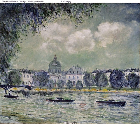  Alfred Sisley The Seine with the Institute of France - Hand Painted Oil Painting