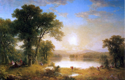  Asher Brown Durand The Picnic, Bolton, New York - Hand Painted Oil Painting
