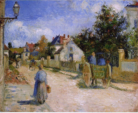  Camille Pissarro A Street in Pontoise - Hand Painted Oil Painting
