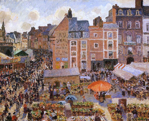  Camille Pissarro The Fair, Dieppe: Sunny Afternoon - Hand Painted Oil Painting