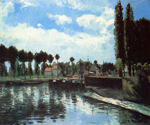  Camille Pissarro The Lock at Pontoise - Hand Painted Oil Painting