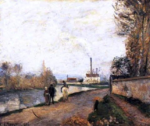  Camille Pissarro The Oise at Pontoise in Bad Weather - Hand Painted Oil Painting