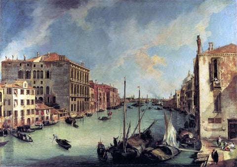  Canaletto Grand Canal: Looking East from the Campo S. Vio - Hand Painted Oil Painting