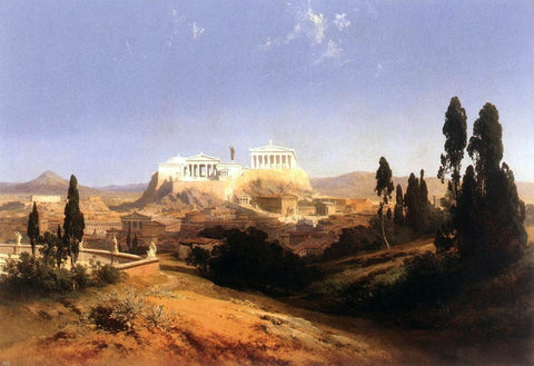  Carl Anton Graeb View of Athens - Hand Painted Oil Painting