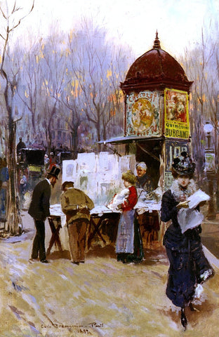  Carlo Brancaccio The Kiosk, Paris - Hand Painted Oil Painting