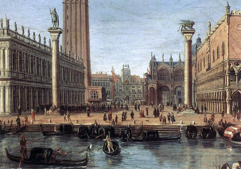  Caspar Andriaans Van Wittel The Piazzetta from the Bacino di San Marco (detail) - Hand Painted Oil Painting