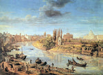  Caspar Andriaans Van Wittel View of Rome with the Tiberand Castel Sant'Angelo - Hand Painted Oil Painting