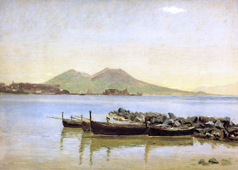  Christen Kobke The Bay of Naples with Vesuvius in the Background - Hand Painted Oil Painting