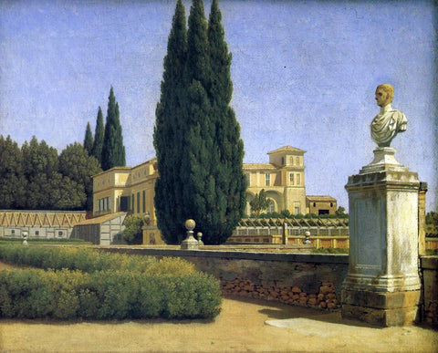  Christoffer Wilhelm Eckersberg In the Gardens of the Villa Albani - Hand Painted Oil Painting