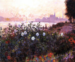  Claude Oscar Monet Argenteuil, Flowers by the Riverbank - Hand Painted Oil Painting