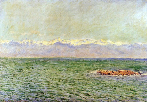  Claude Oscar Monet The Sea and the Alps (also known as The Mediterranean at Antibes) - Hand Painted Oil Painting