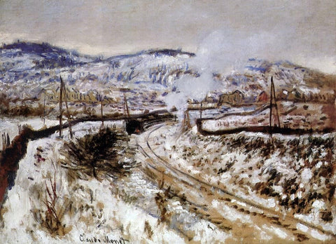  Claude Oscar Monet Train in the Snow, Argenteuil - Hand Painted Oil Painting