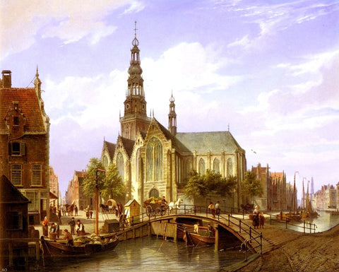  Cornelis Christiaan Dommelshuizen A Capriccio View Of Amsterdam - Hand Painted Oil Painting