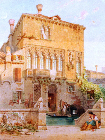 Eduard Gerhardt Haus Der Familie Moro-Othello, Venice - Hand Painted Oil Painting