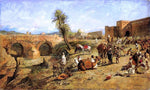  Edwin Lord Weeks Arrival of a Caravan Outside The City of Morocco - Hand Painted Oil Painting