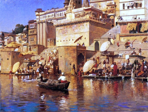  Edwin Lord Weeks On the River Benares - Hand Painted Oil Painting