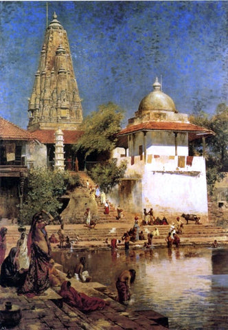  Edwin Lord Weeks The Temples and Tank of Walkeshwar at Bombay - Hand Painted Oil Painting