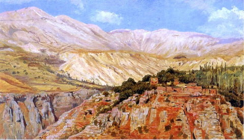  Edwin Lord Weeks Village in Atlas Mountains, Morocco - Hand Painted Oil Painting