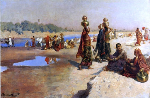  Edwin Lord Weeks Water Carries of the Ganges - Hand Painted Oil Painting