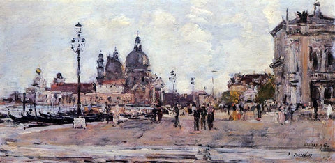  Eugene-Louis Boudin Pier in Venice - Hand Painted Oil Painting