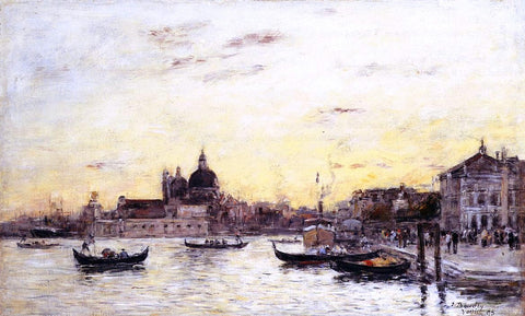  Eugene-Louis Boudin Venice, The Mole at the Entrance to the Grand Canal and the Salute - Hand Painted Oil Painting