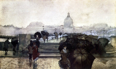  Fernand H Lungren Paris Street Scene - Hand Painted Oil Painting