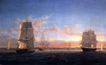  Fitz Hugh Lane Boston Harbor at Sunset - Hand Painted Oil Painting