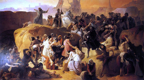 Francesco Hayez Crusaders Thirsting near Jerusalem - Hand Painted Oil Painting