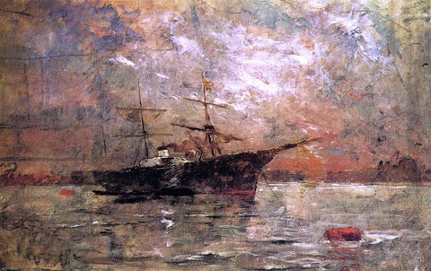  Frank Duveneck Steamer at Anchor, Twilight, Venice - Hand Painted Oil Painting