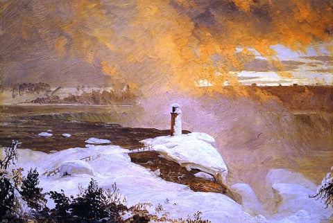  Frederic Edwin Church Niagara Falls from Goat Island, Winter - Hand Painted Oil Painting