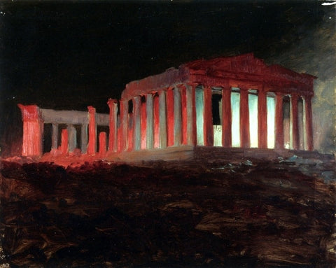  Frederic Edwin Church Parthenon, Athens, from the Northwest (Illuminated Night View) - Hand Painted Oil Painting