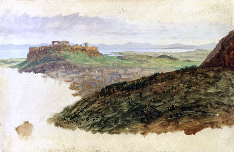  Frederic Edwin Church View of the Acropolis, Athens - Hand Painted Oil Painting