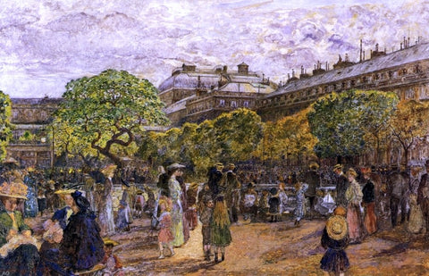  Frederic-Anatole Houbron An Afternoon in the Gardens of the Palais Royal - Hand Painted Oil Painting