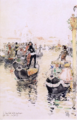  Frederick Childe Hassam A Venetian Regatta - Hand Painted Oil Painting