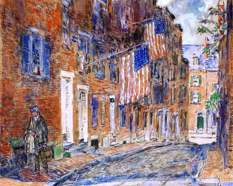  Frederick Childe Hassam Acorn Street, Boston - Hand Painted Oil Painting
