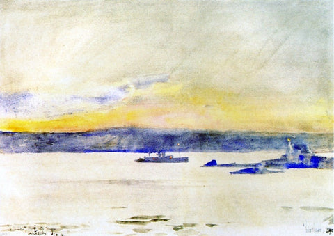 Frederick Childe Hassam The Afterglow, Gloucester Harbor (also known as Ten Pound Island Light) - Hand Painted Oil Painting