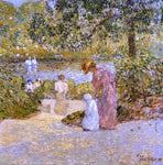  Frederick Childe Hassam Descending the Steps, Central Park - Hand Painted Oil Painting