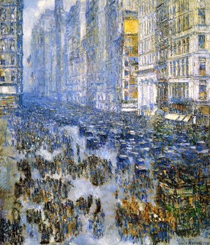  Frederick Childe Hassam Fifth Avenue in Winter - Hand Painted Oil Painting