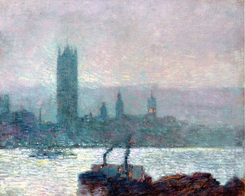  Frederick Childe Hassam Houses of Parliament, Early Evening - Hand Painted Oil Painting