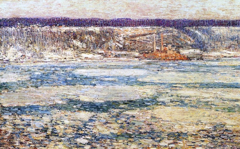  Frederick Childe Hassam Ice on the Hudson - Hand Painted Oil Painting