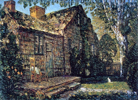  Frederick Childe Hassam Little Old Cottage, Egypt Lane, East Hampton - Hand Painted Oil Painting