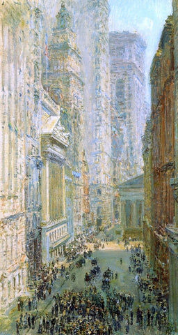  Frederick Childe Hassam Lower Manhattan (also known as Broad and Wall Streets) - Hand Painted Oil Painting