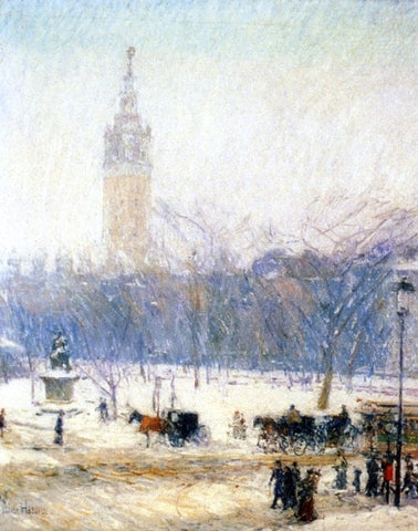  Frederick Childe Hassam Madison Square - Snowstorm - Hand Painted Oil Painting